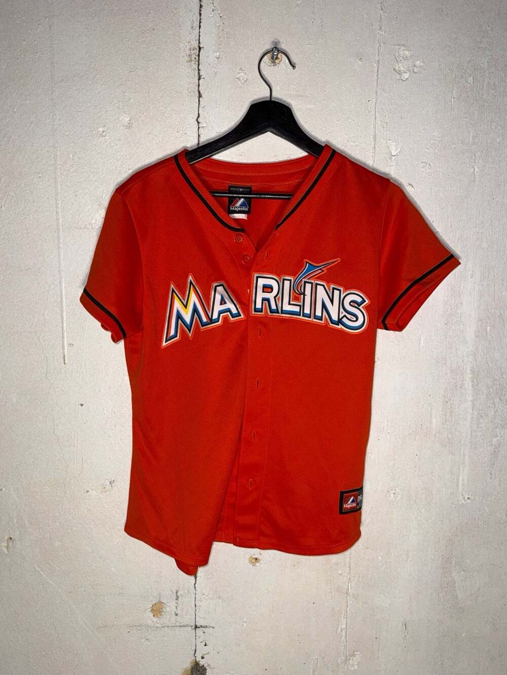 Miami Marlins Majestic Orange Alternate Baseball Jersey Youth Size L
